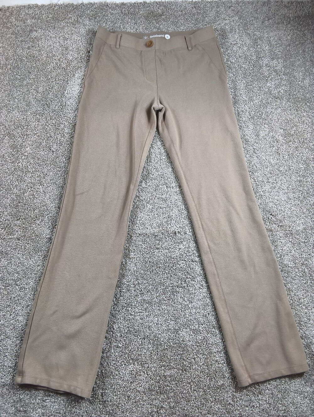 BETABRAND Beige Tan Classic Straight Leg Pull On Pants Size Medium